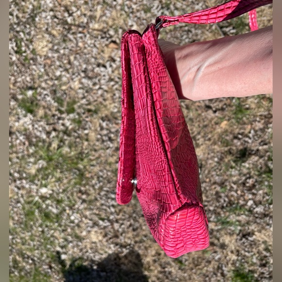 Unlisted A Kenneth Cole Production; Pink Gator Embossed Crossbody Bag - Picture 6 of 11